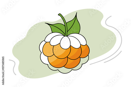 Line Color Drawing of Cloud berry Vector