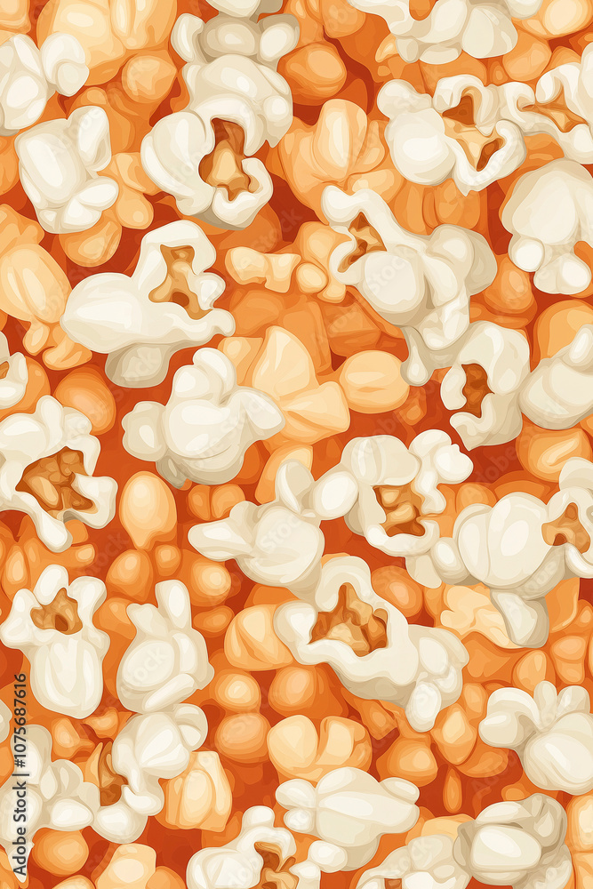Fototapeta premium Cartoon popcorn illustration design for posters, banners, cards, special events
