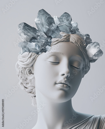 Wallpaper Mural Greek statue of Hera with crystal geode head
 Torontodigital.ca