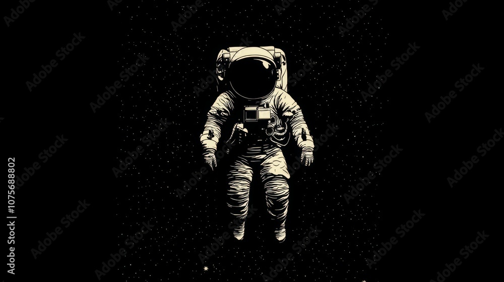 An astronaut floats in the vastness of space, surrounded by a sea of stars.