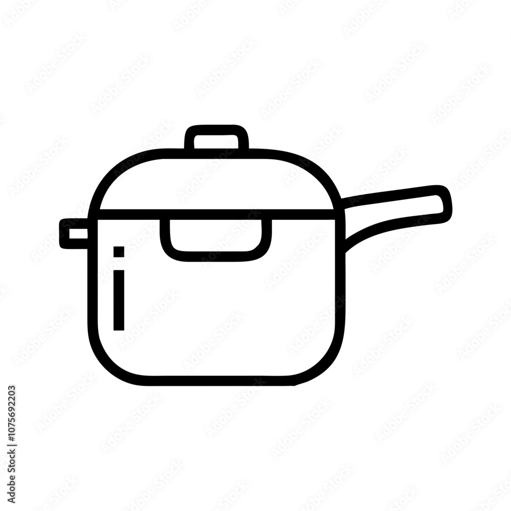Pressure Cooker icon outline with handle