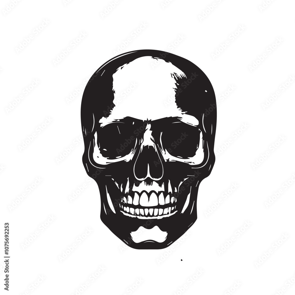 Skull In cartoon, hand-drawn flat style. image for social media, websites and UI. Isolated 2D vector design in logo, icon, sketch style, simple line vector, single color. AI Generative Art. Skull In cartoon, hand-drawn flat style. image for social media, websites and UI. Isolated 2D vector design in logo, icon, sketch style, simple line vector, single color. AI Generative Art.