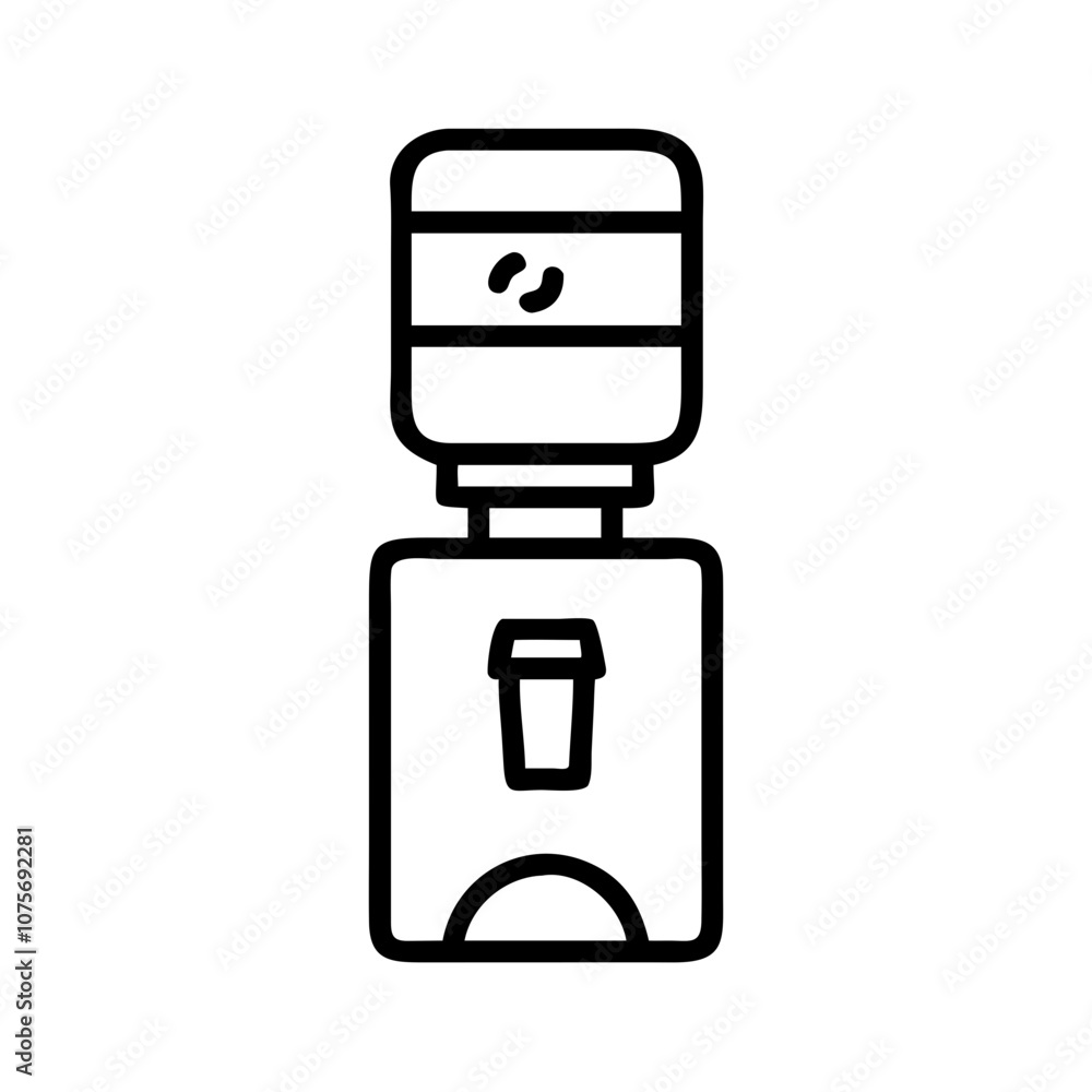 Water dispenser icon outline with bottle and spout Water dispenser icon outline with bottle and spout