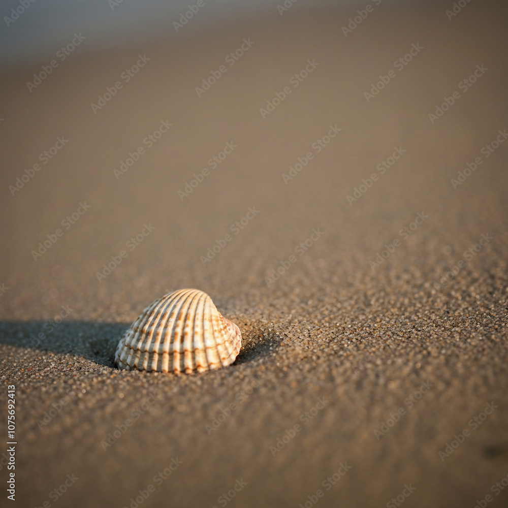 Solitary Seashell on Sandy Beach Serene Moment Captured in Nature's Simplicity Solitary Seashell on Sandy Beach Serene Moment Captured in Nature's Simplicity