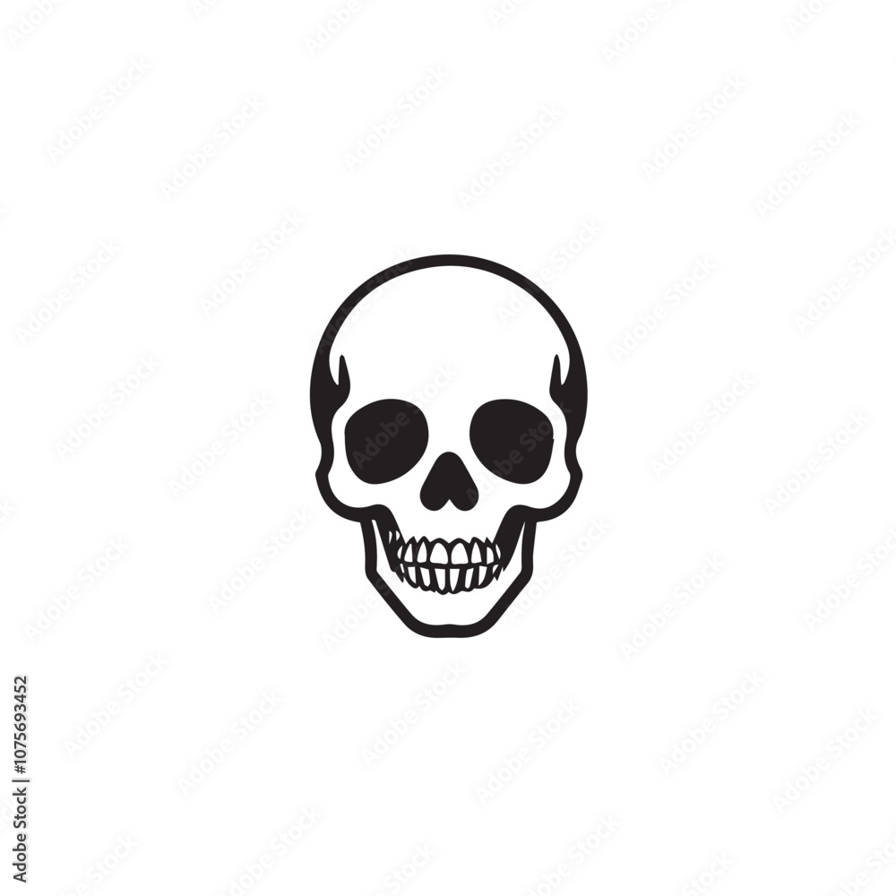 Skull In cartoon, hand-drawn flat style. image for social media, websites and UI. Isolated 2D vector design in logo, icon, sketch style, simple line vector, single color. AI Generative Art. Skull In cartoon, hand-drawn flat style. image for social media, websites and UI. Isolated 2D vector design in logo, icon, sketch style, simple line vector, single color. AI Generative Art.