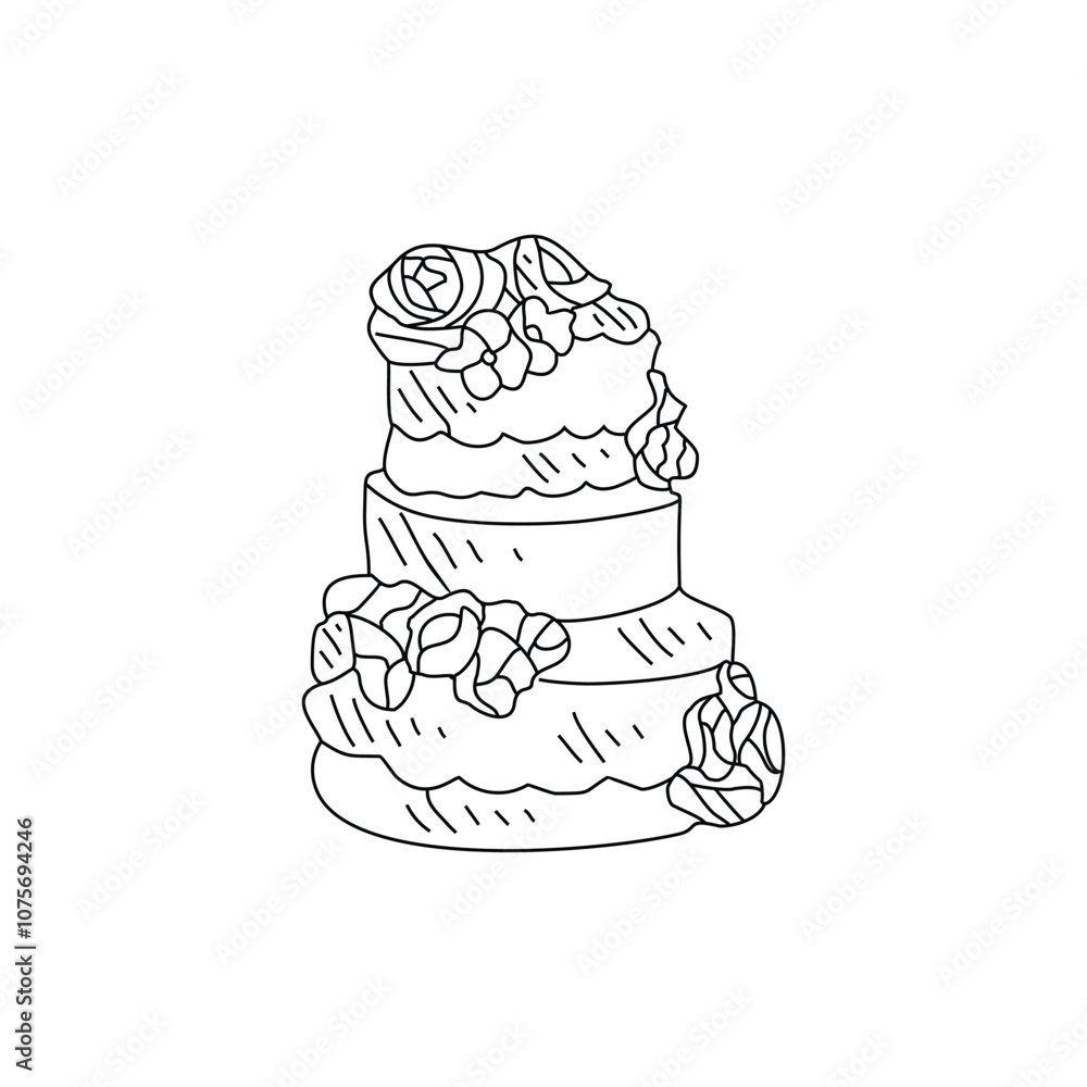 Sketch drawing of wedding cake vector illustration. Wedding party symbol illustration simple sketch style vector concept. Wedding cake design for your promotions and suitable for your asset design. Sketch drawing of wedding cake vector illustration. Wedding party symbol illustration simple sketch style vector concept. Wedding cake design for your promotions and suitable for your asset design.