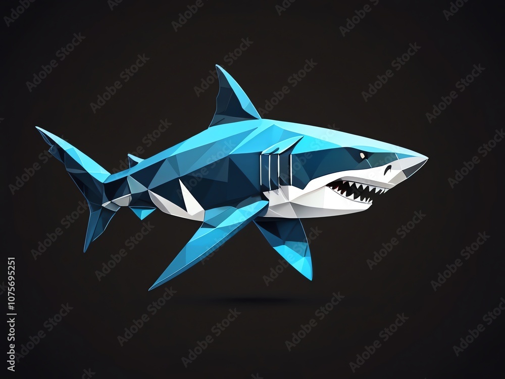 Fototapeta premium Geometric Shark Illustration