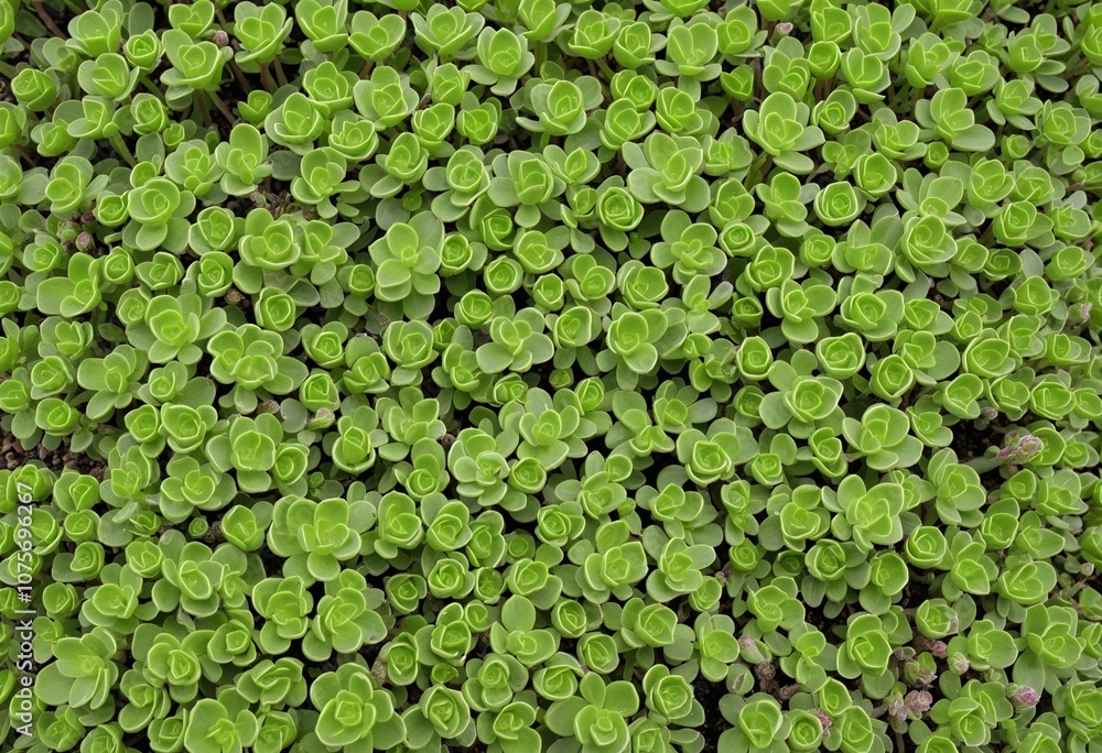 Lush Green Sedum Spurium: A Close-Up of Nature's Texture Lush Green Sedum Spurium: A Close-Up of Nature's Texture