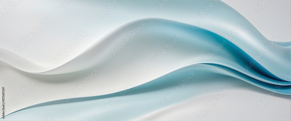Fototapeta premium Elegant Blue Silk Waves on a Light Background - Abstract Design for Banners and Posters