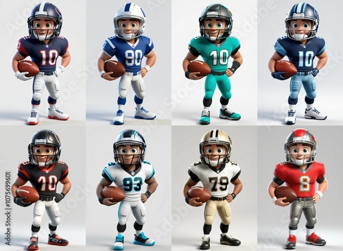 Southern American Football Teams with Ball, Ai generated Images