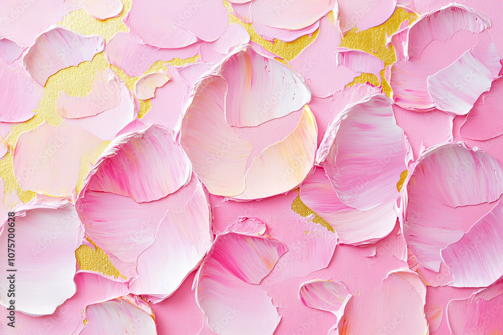 Obraz premium Elegant Pink and Gold Textured Backgrounds for Luxury, Art, and Design Projects – Abstract Brush Strokes, Cracked Surfaces, and Rich Color Textures for Invitations, Packaging, and Digital Art