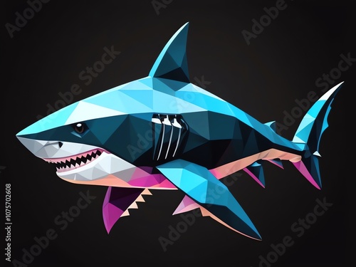 Geometric Shark Illustration photo