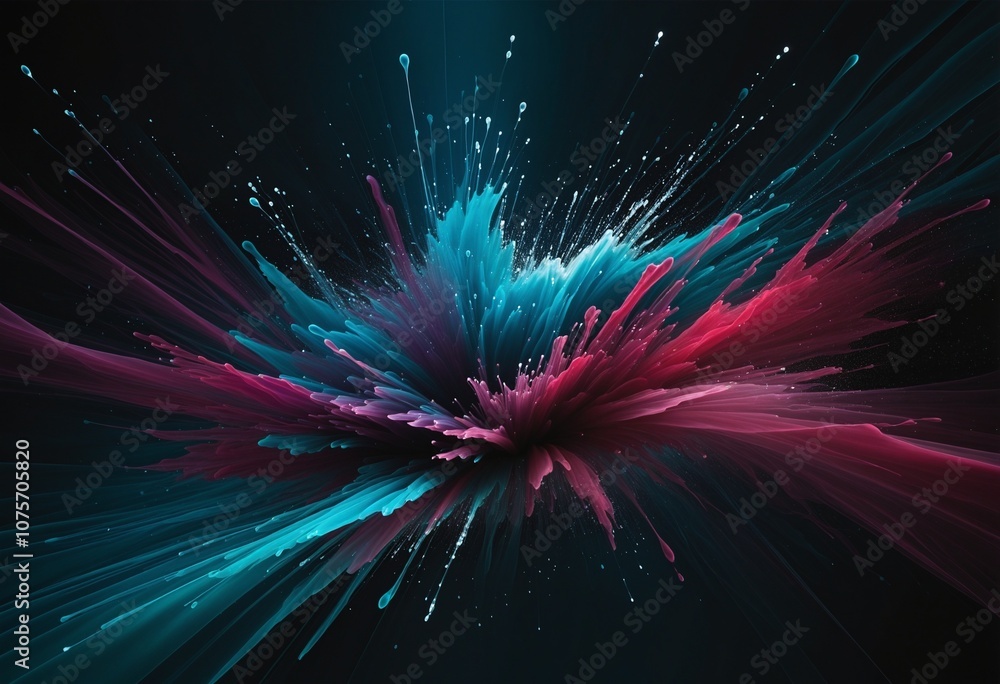 Fototapeta premium Dynamic Light Burst with MidnightBlue, Cyan, and Maroon