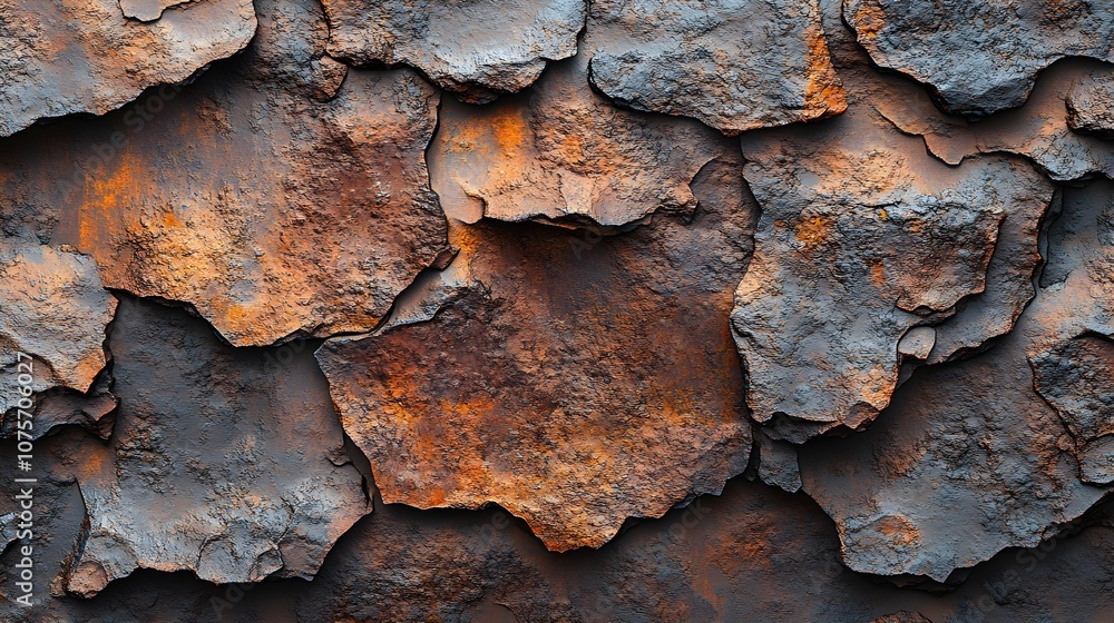Rusty iron surface, detailed organic corrosion in rich earthy tones, oxidized reds and browns, rough texture with rugged, uneven edges Rusty iron surface, detailed organic corrosion in rich earthy tones, oxidized reds and browns, rough texture with rugged, uneven edges