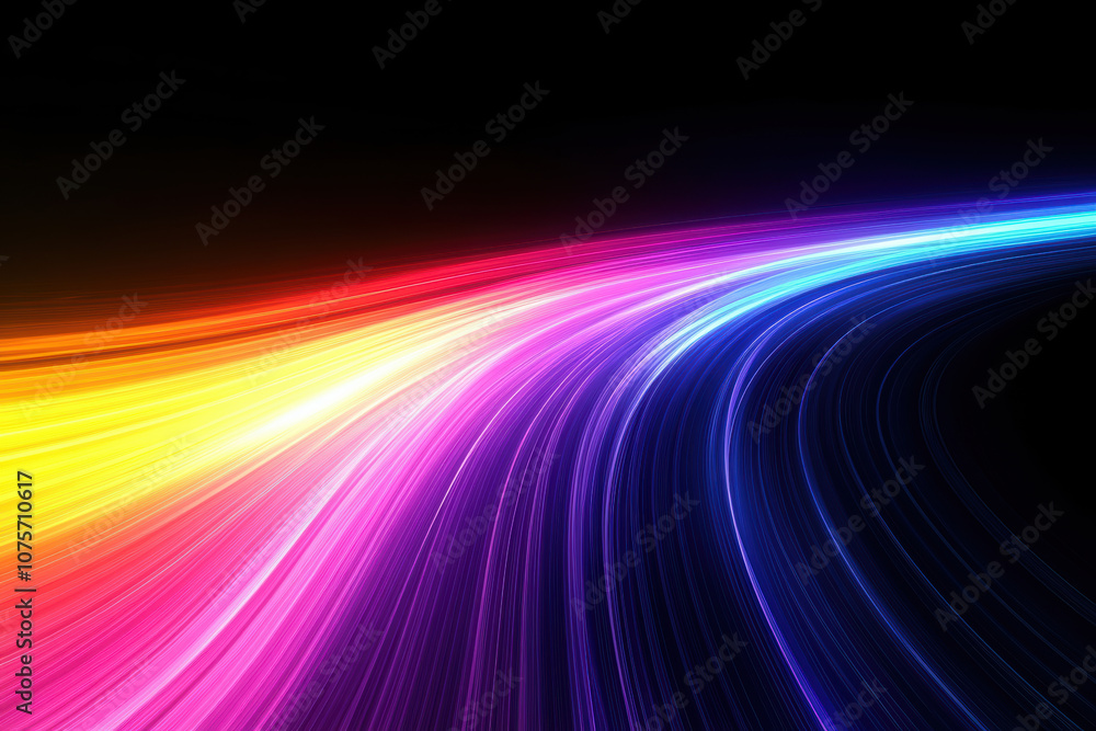 Vibrant Abstract Curved Shapes on Black Vibrant Abstract Curved Shapes on Black