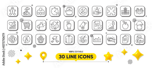 Search car, Chemistry lab and Shirt line icons pack. 3d design elements. Growth chart, Person info, Certificate web icon. Timer, Loyalty points, Heart beat pictogram. Vector