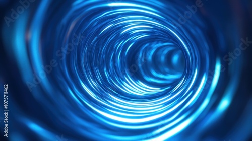 Abstract Blue Swirling Tunnel