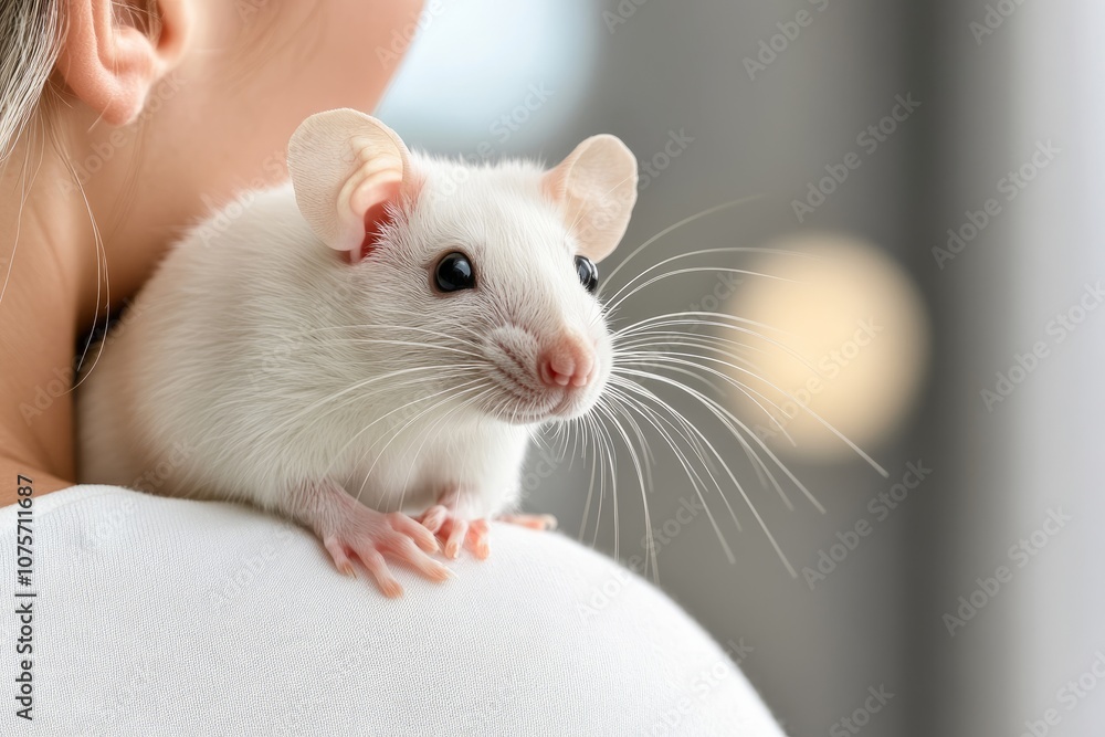 Adorable pet rat interacting with humans, showcasing their playful, curious, and gentle nature. Adorable pet rat interacting with humans, showcasing their playful, curious, and gentle nature.