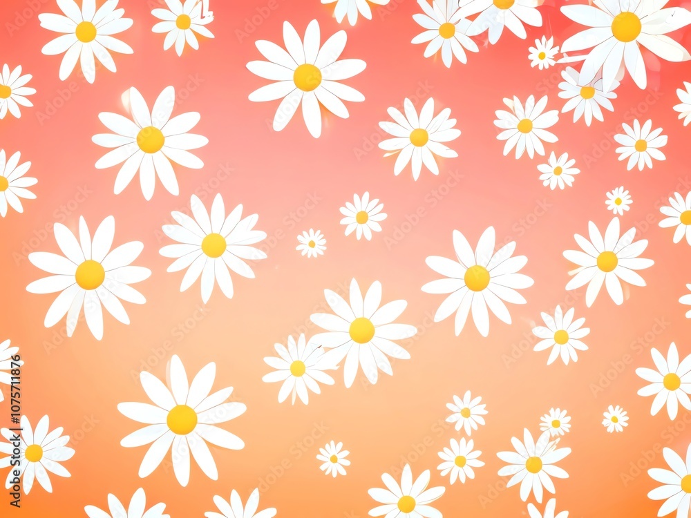 Daisies on a Peach Background Daisies on a Peach Background