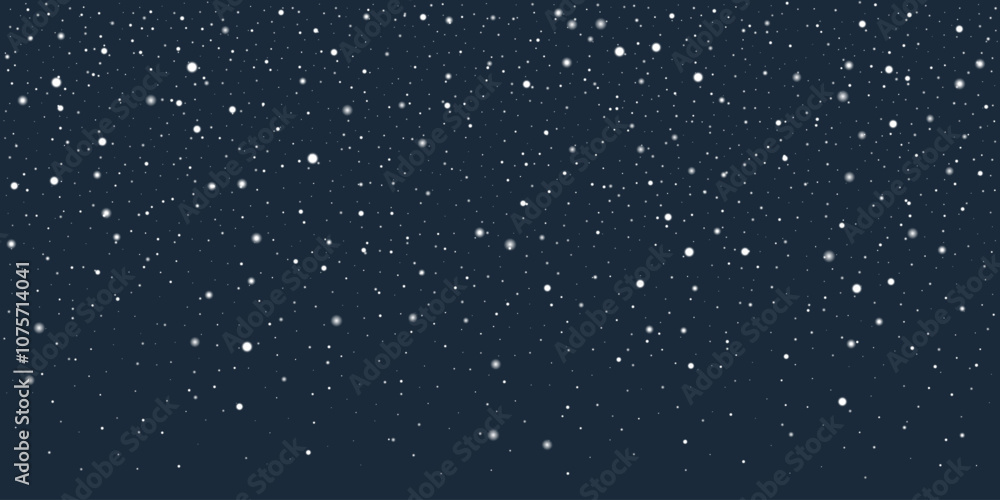Snowflake particles scattered on a deep blue background, providing a wintery feel suitable for holiday and Christmas designs. Vector illustration Snowflake particles scattered on a deep blue background, providing a wintery feel suitable for holiday and Christmas designs. Vector illustration