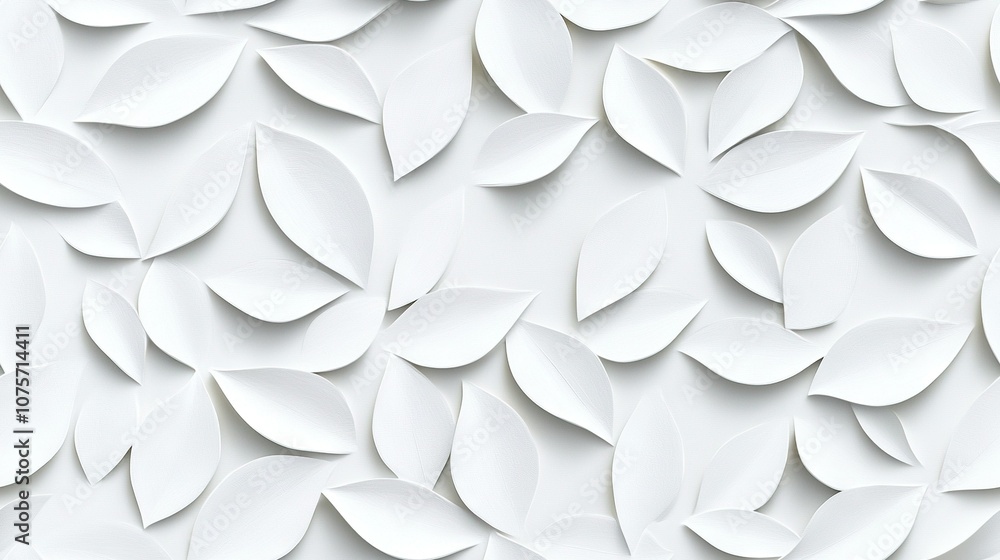 A white wall features a leafy close-up on its left side and a cell phone on the right A white wall features a leafy close-up on its left side and a cell phone on the right