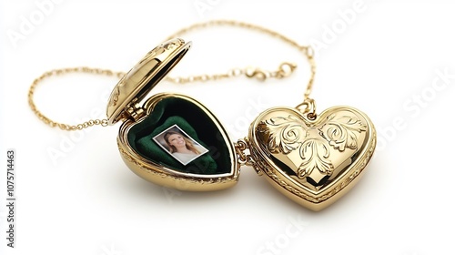 A heart shaped golden locket its intricate detailing and sheen reflecting the cherished memories it holds within