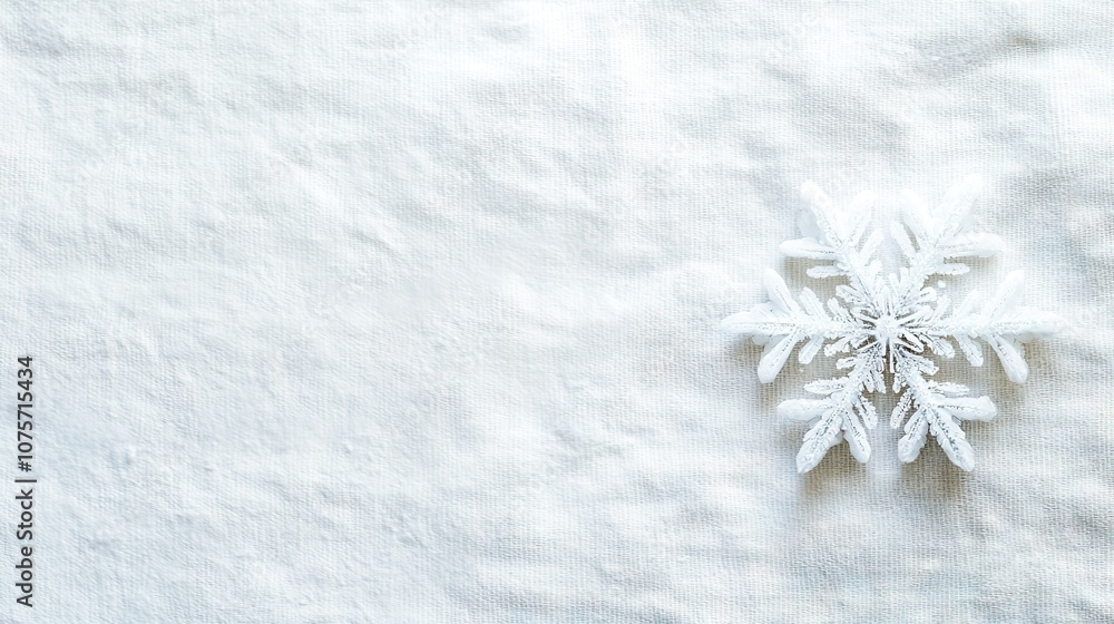 A snowflake on white snow on white snow A snowflake on white snow on white snow