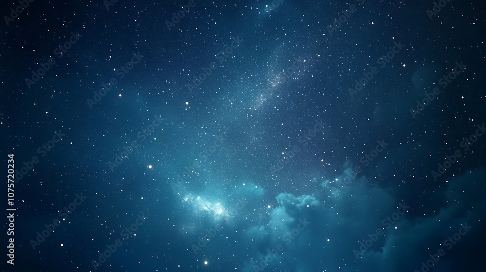 Fototapeta premium Clouds floating under starry sky creating cosmic atmosphere picture