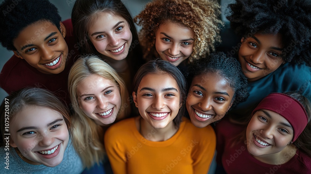 Diverse group of young people smiling. Use this image to represent inclusivity, friendship, or youth. Diverse group of young people smiling. Use this image to represent inclusivity, friendship, or youth.