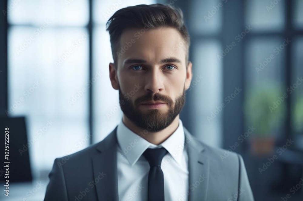Businessman in formal suit standing in office. Confident man in a dark suit standing in a modern office environment, symbolizing professionalism and leadership.
Businessman in formal suit standing in office. Confident man in a dark suit standing in a modern office environment, symbolizing professionalism and leadership.