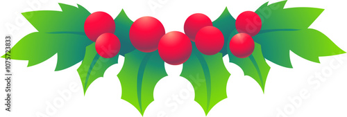 Christmas Holly Berries Decoration (Illustration Gradient Style)