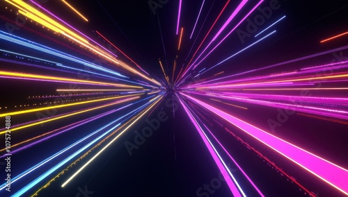 Abstract Neon Lights Tunnel