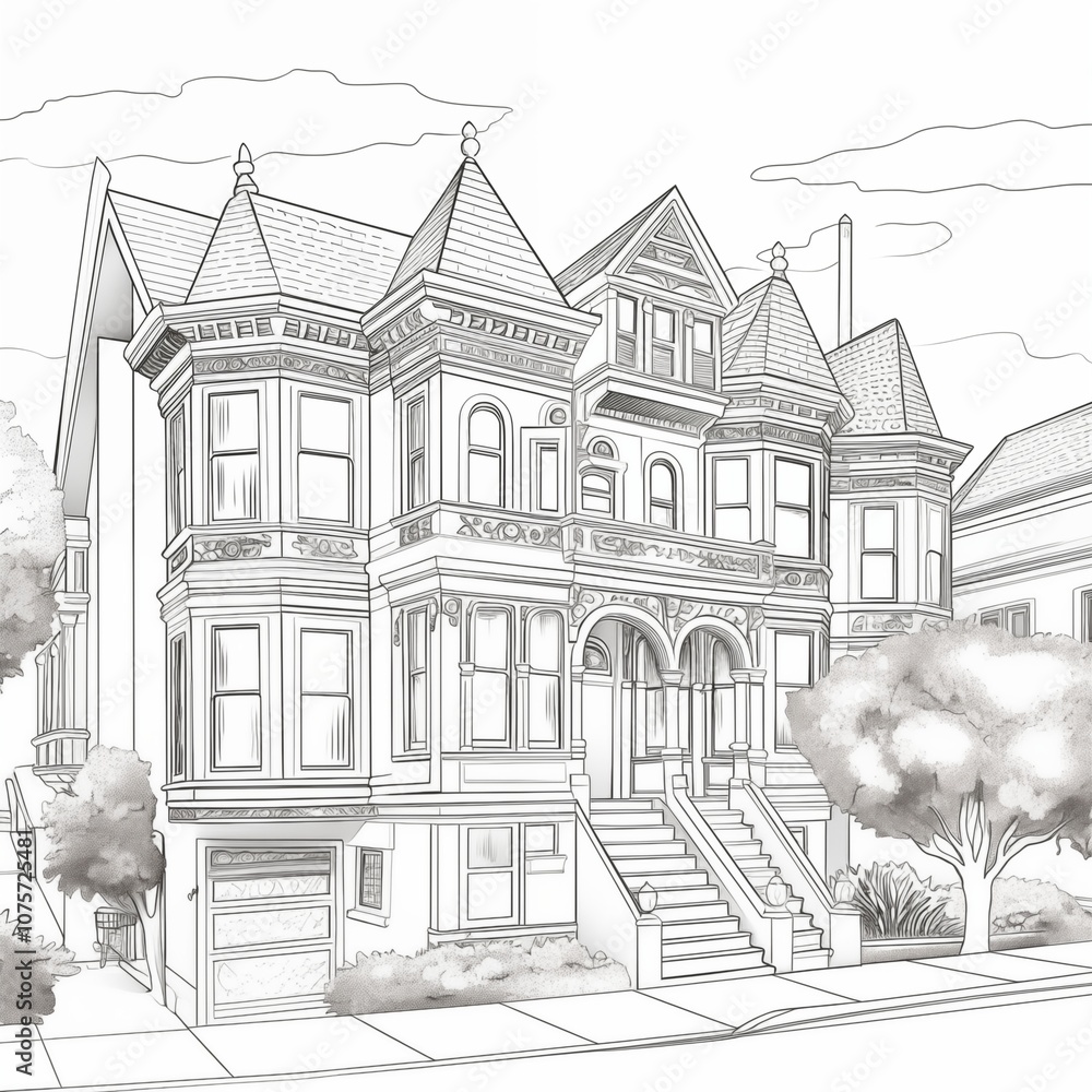 Coloring page architecture Coloring page architecture