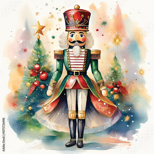 Cascanueces con árboles de Navidad