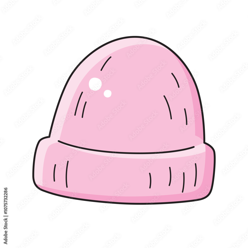 Pink beanie hat isolated vector illustration Pink beanie hat isolated vector illustration