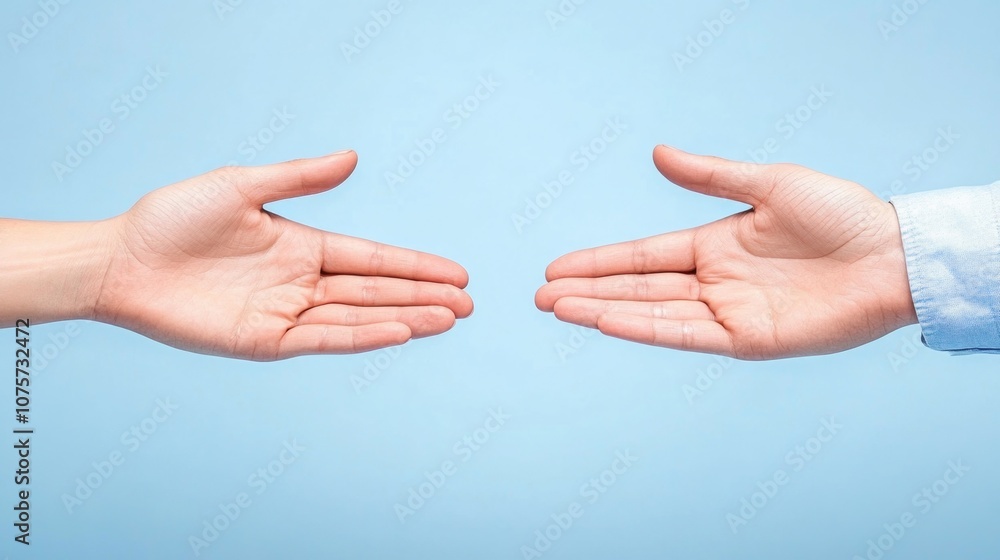 Communication and interaction in sign language against blue background Communication and interaction in sign language against blue background