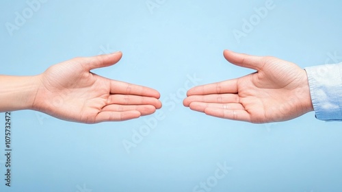 Communication and interaction in sign language against blue background