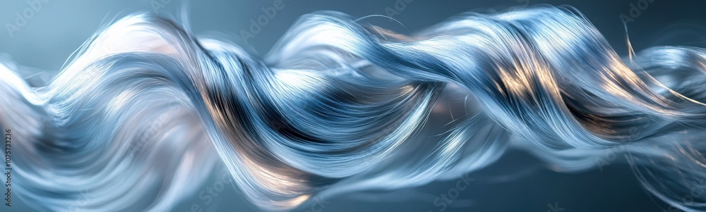 Abstract of a wave of blue and white hair Abstract of a wave of blue and white hair