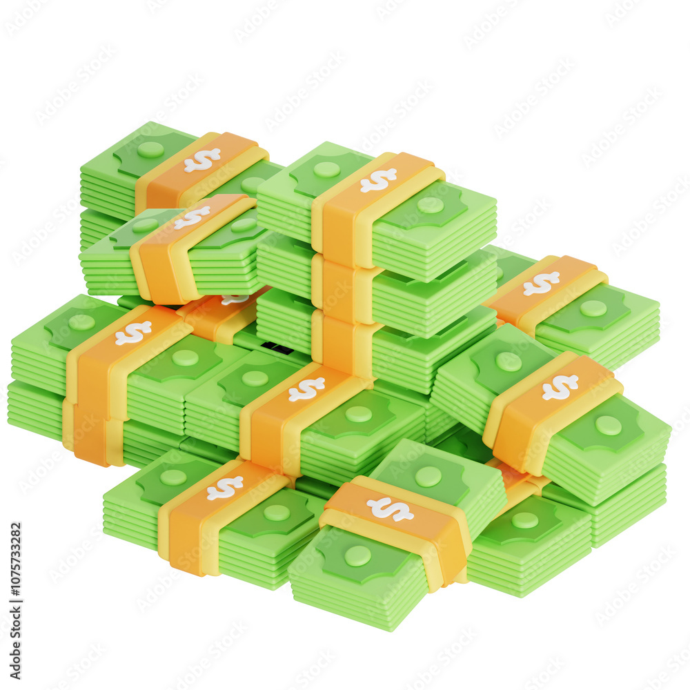 Money pile 3D icon Money pile 3D icon