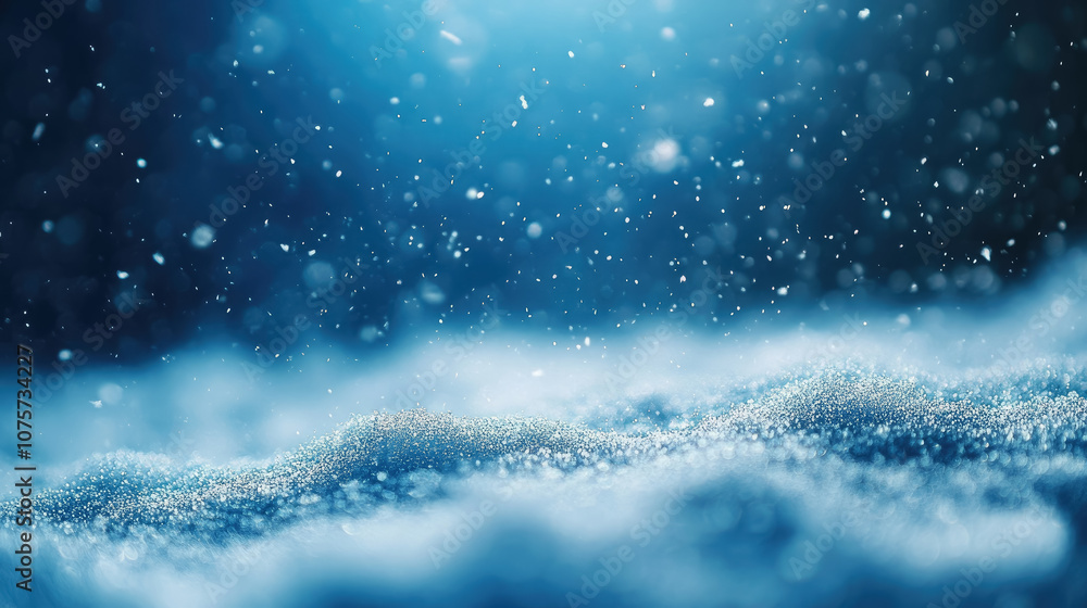 snow falling on blurred bokeh blue background, winter wallpaper, christmas background, new year, snowflakes, frost, xmas, copyspace, place for text, horizontal illustration snow falling on blurred bokeh blue background, winter wallpaper, christmas background, new year, snowflakes, frost, xmas, copyspace, place for text, horizontal illustration