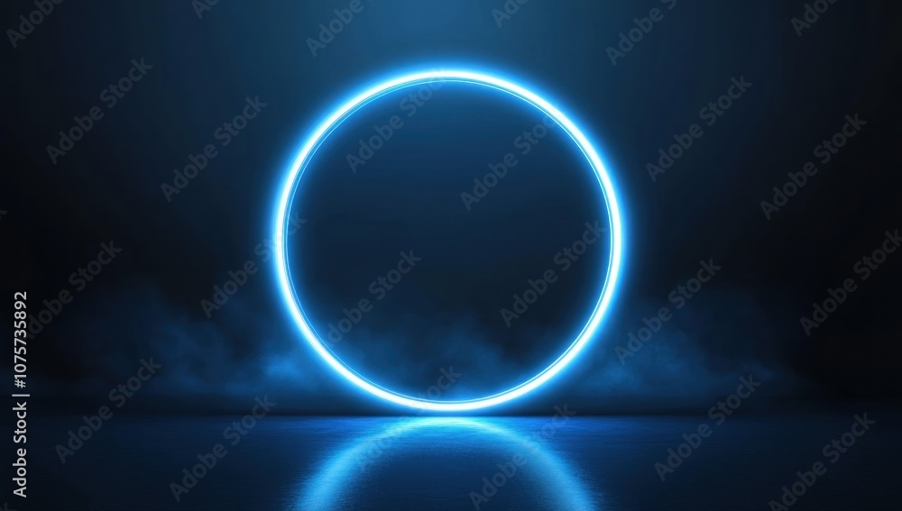 Neon Circle Light in a Dark Room Neon Circle Light in a Dark Room