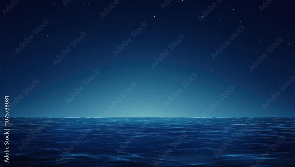 Nighttime Seascape with Stars Nighttime Seascape with Stars