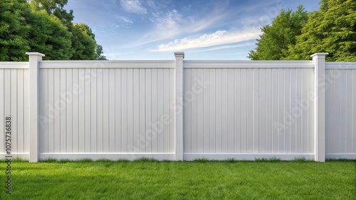 backyard privacy solution with white plastic fence