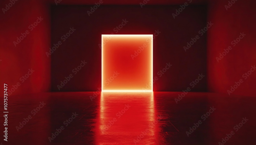 Red Neon Light Doorway