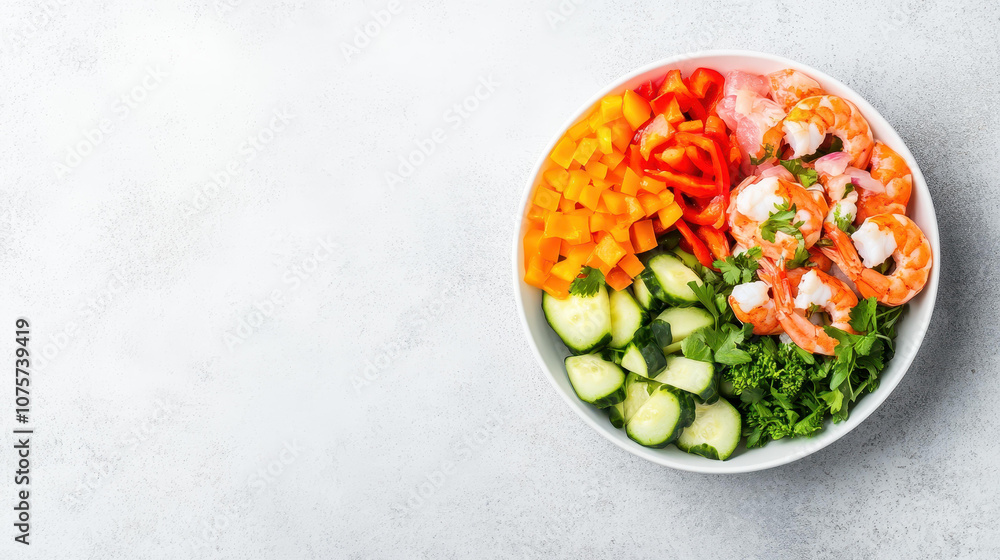 Delight in a vibrant poke bowl, brimming with fresh seafood and veggies, perfect for a cozy dinner with healthy flair. Delight in a vibrant poke bowl, brimming with fresh seafood and veggies, perfect for a cozy dinner with healthy flair.