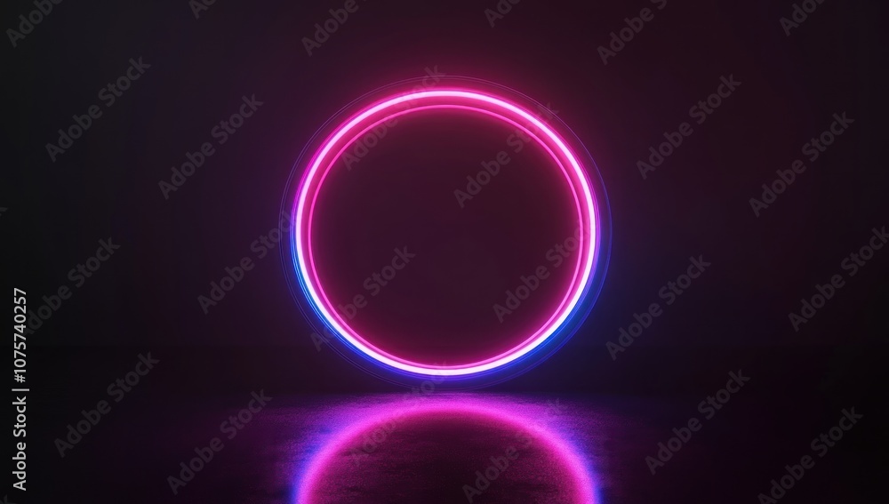 Neon Circle Light with Reflection Neon Circle Light with Reflection
