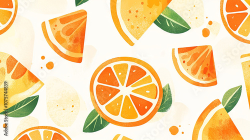  Orange-Lime Design on White Background with Name Space photo