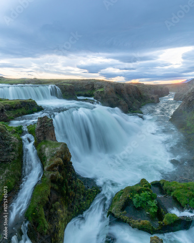 Large waterfall in Iceland