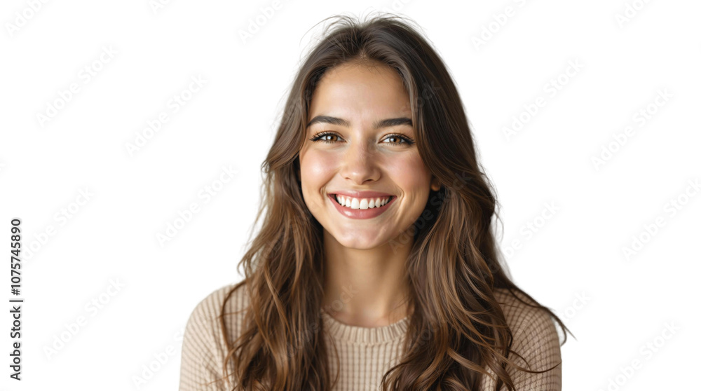woman smiling isolated on a white background woman smiling isolated on a white background