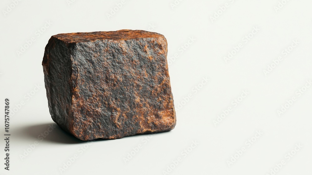 This is a natural stone block set against a soft light background showcasing its beauty and texture This is a natural stone block set against a soft light background showcasing its beauty and texture
